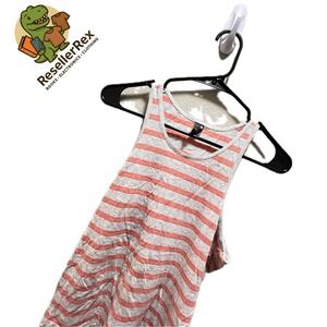G Star Raw Women‎ Striped Tank Top Coral Grey Racerback Sleeveless Casual Large